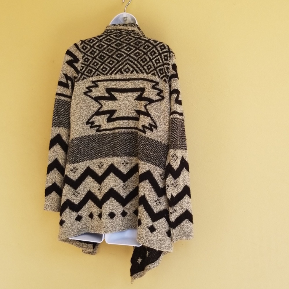 Society 8 Black & Tan Aztec Wrap Sweater - Picture 2 of 8